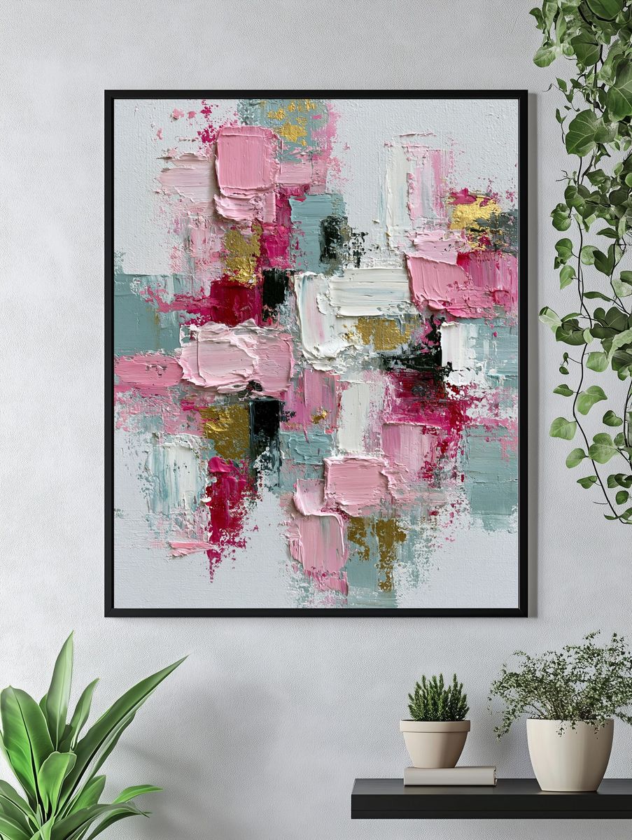 Pastel Impasto Abstract Poster. — room view 4