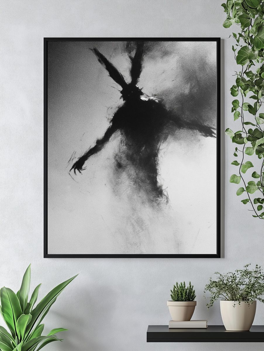 Ink Figure Abstract Print. — room view 4