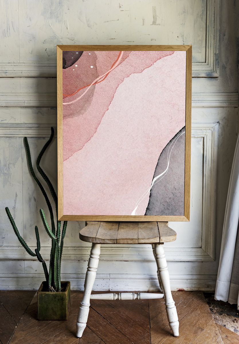 Earth tone abstract painting mobile room preview