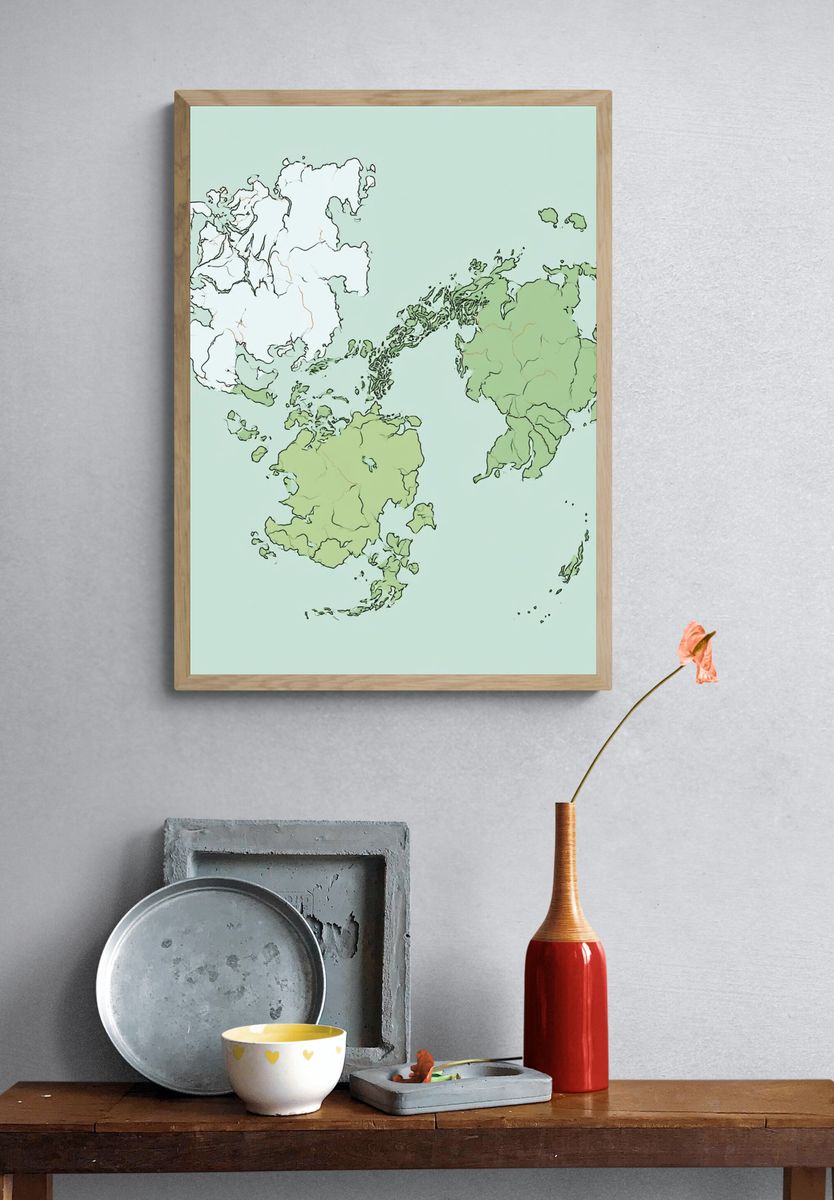 Abstract Arctic Map Poster. — room view 3