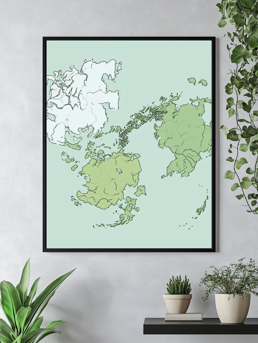 Abstract Arctic Map Poster. — room view 4