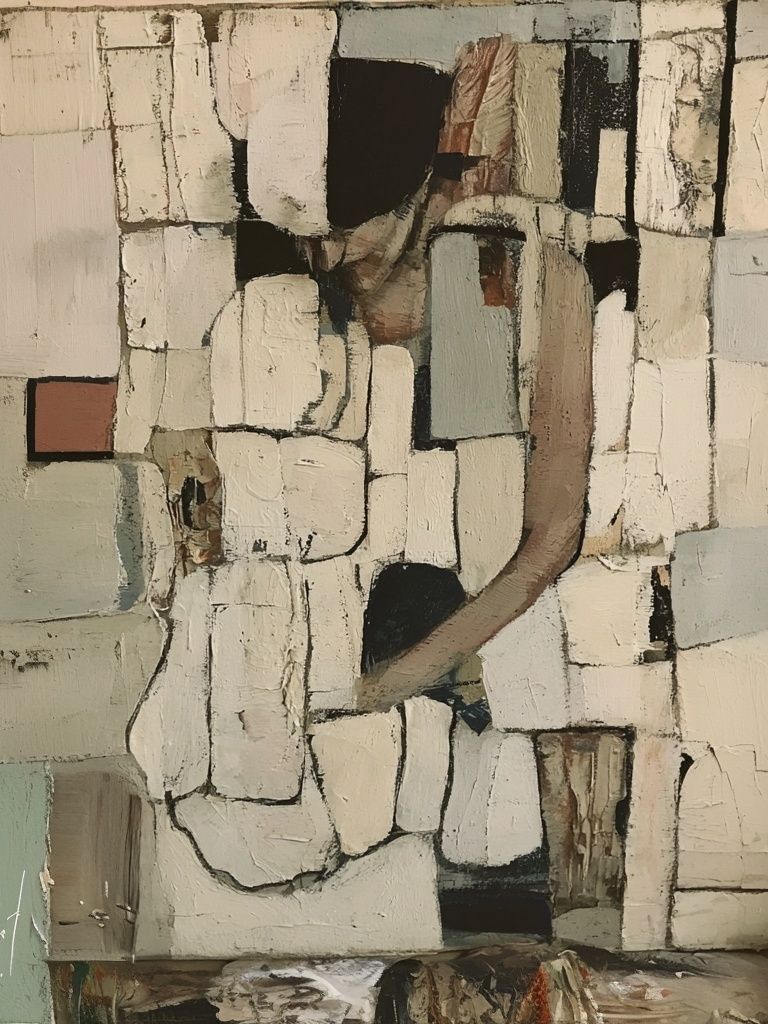 Textured Cubist Abstract Poster. poster detail