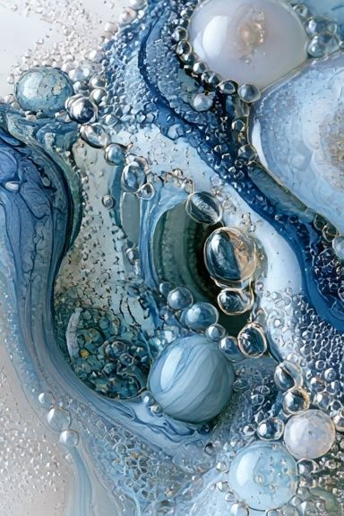 Blue Glass Orbs Abstract Poster. poster — abstract art