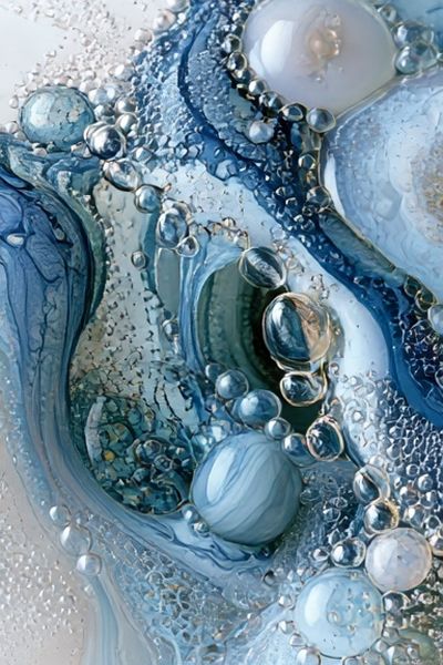Blue Glass Orbs Abstract Poster.