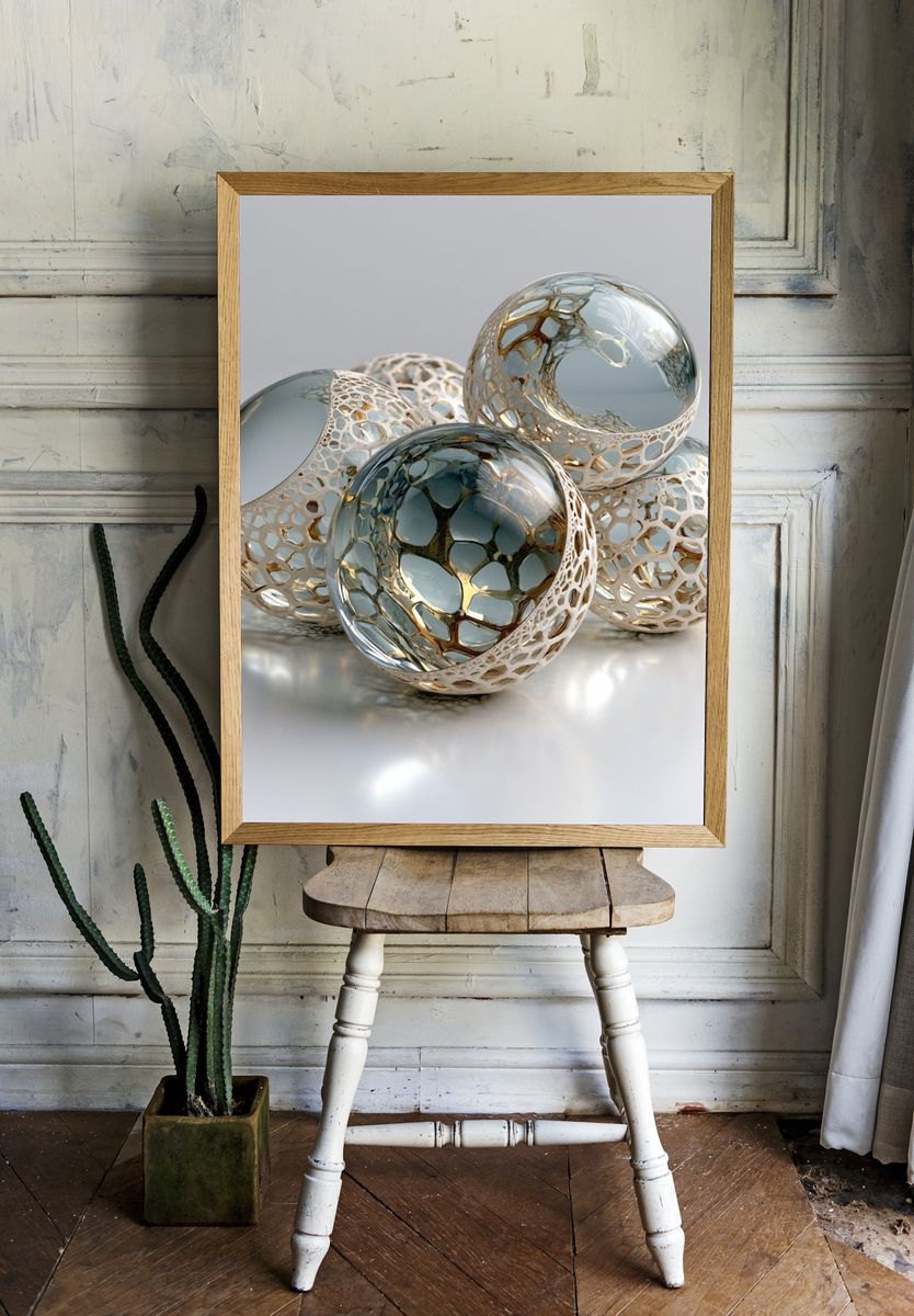 Glass Orb Abstract Poster. — room view 1