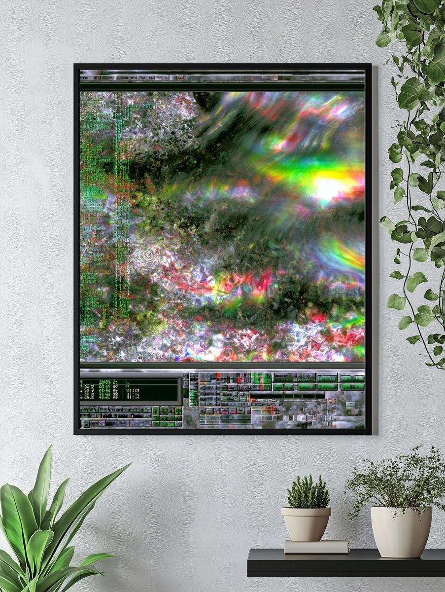 Glitch Prism Abstract Poster. — room view 4