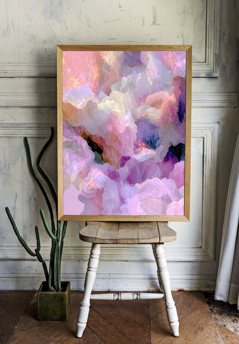 Pastel Floral Abstract Poster. — room view 1