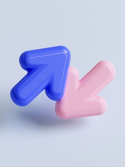 Pastel Arrow Duo Abstract Print. poster