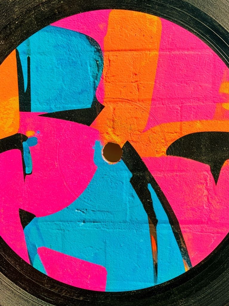 Neon Vinyl Abstract Poster. poster — abstract art