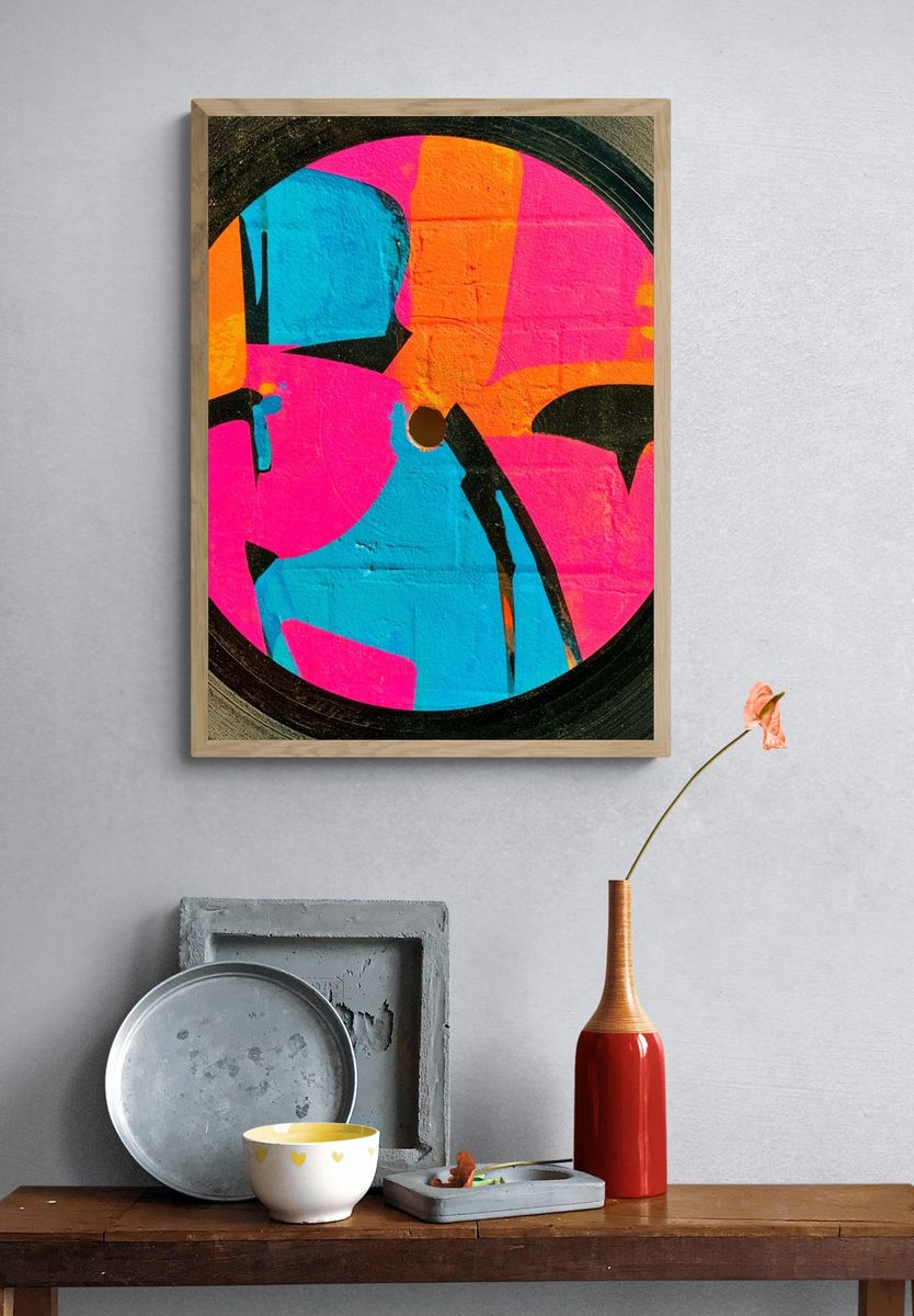 Neon Vinyl Abstract Poster. — room view 3