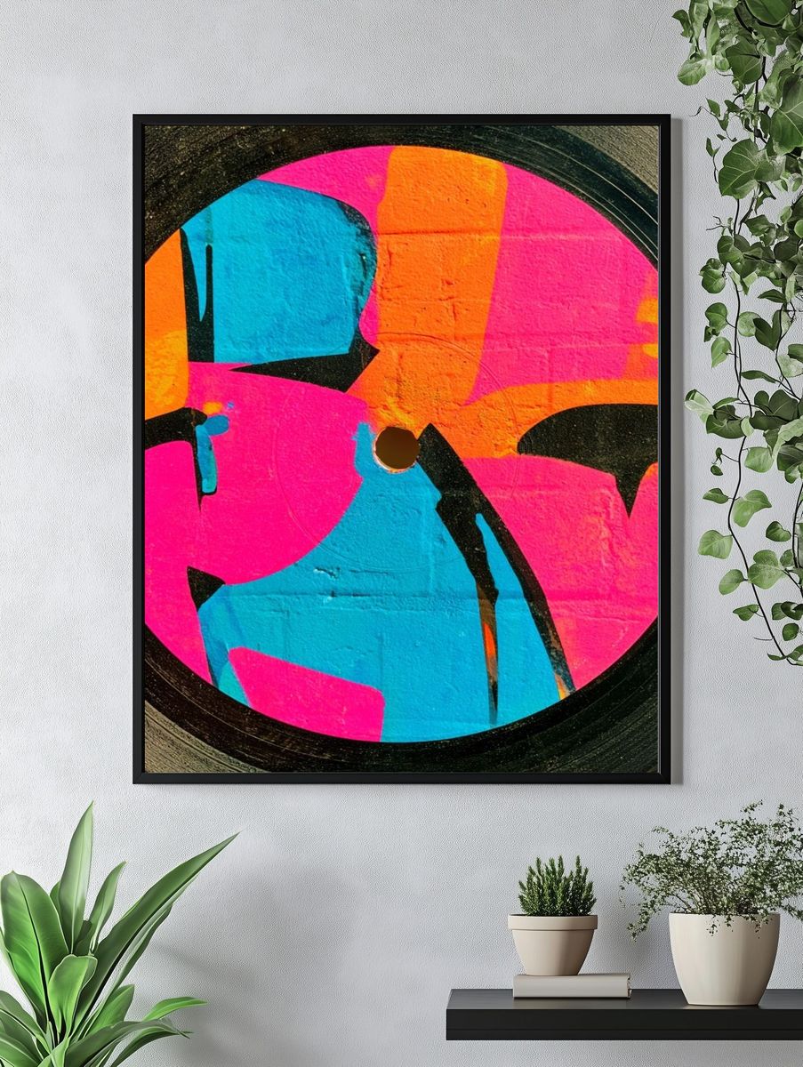 Neon Vinyl Abstract Poster. — room view 4