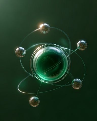 Emerald Orbital Abstract Poster. poster — abstract art