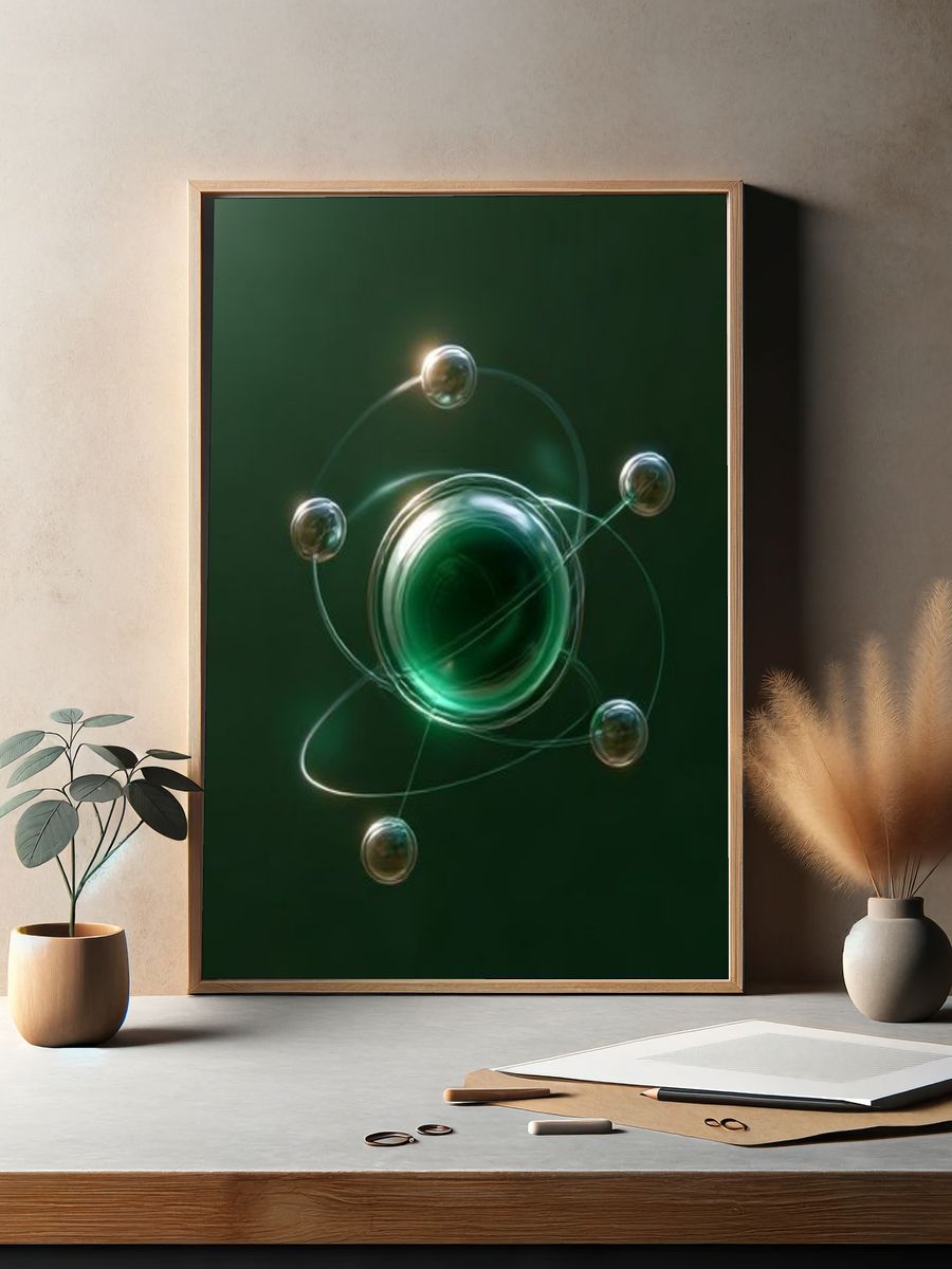 Emerald Orbital Abstract Poster. — room view 2