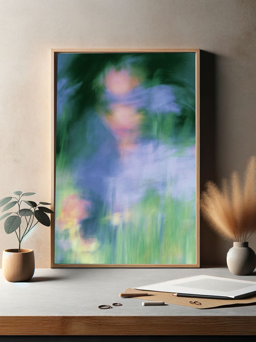 Dreamy Floral Blur Abstract Print. — room view 2