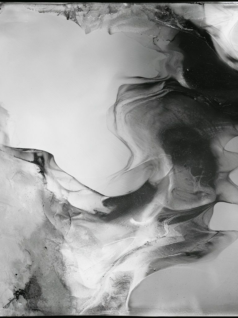 Monochrome Ink Flow Abstract Poster. poster detail