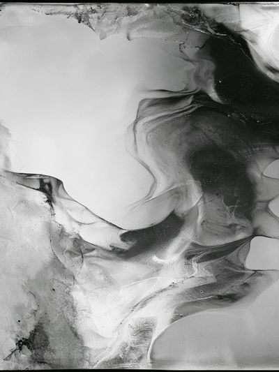 Monochrome Ink Flow Abstract Poster. poster