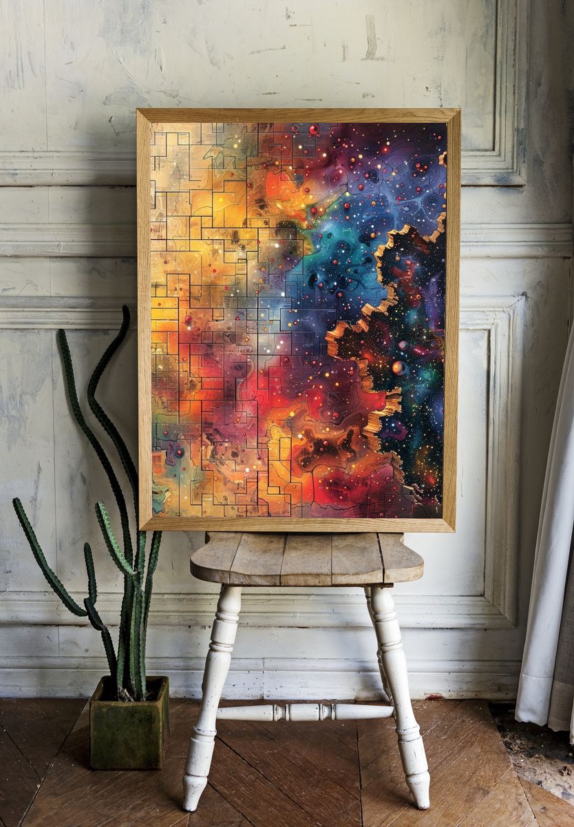 Cosmic Mosaic Abstract Poster. room preview