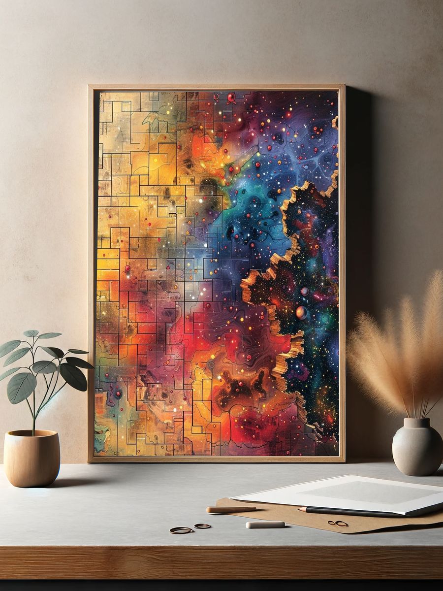 Cosmic Mosaic Abstract Poster. — room view 2
