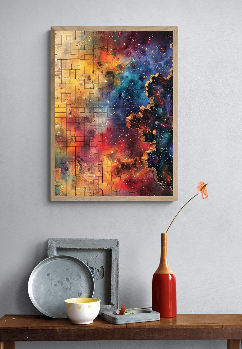 Cosmic Mosaic Abstract Poster. — room view 3