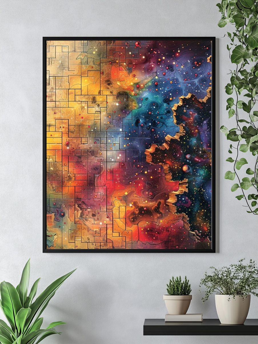 Cosmic Mosaic Abstract Poster. — room view 4