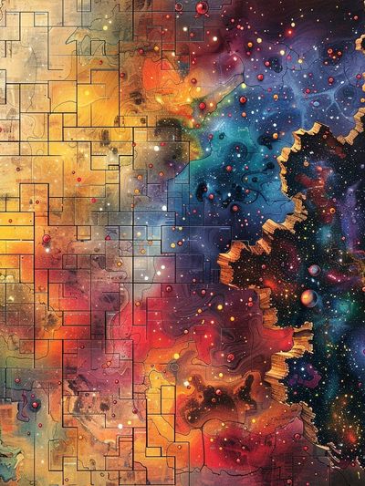 Cosmic Mosaic Abstract Poster.