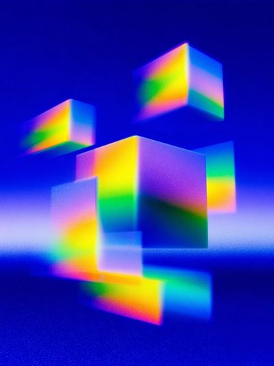 Prismatic Cubes Abstract Poster. poster print