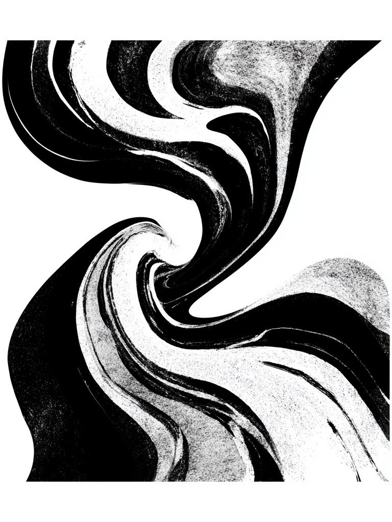 Monochrome Swirl Abstract Poster. poster — abstract art