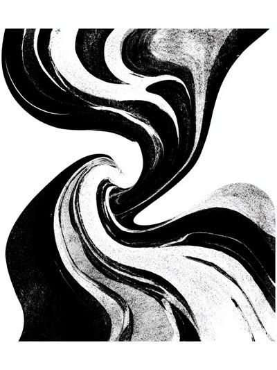 Monochrome Swirl Abstract Poster. poster