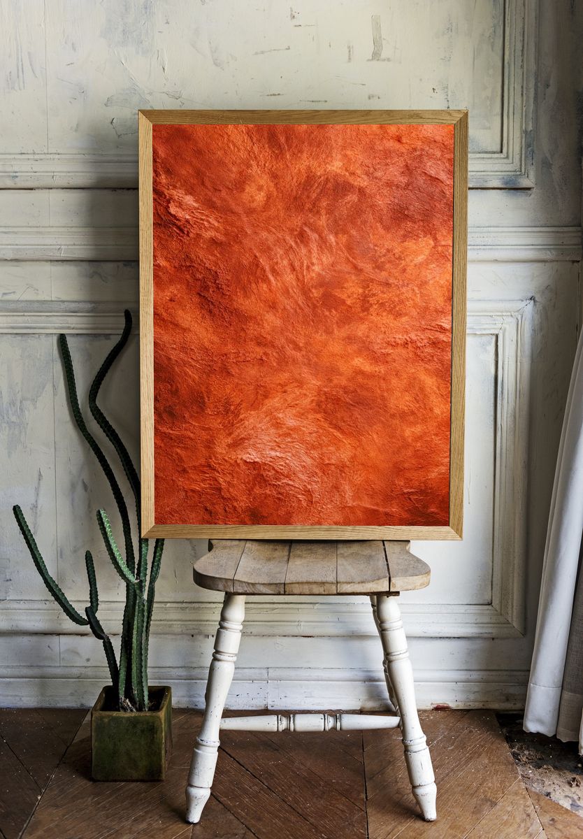 Crimson Textured Abstract Poster. room preview