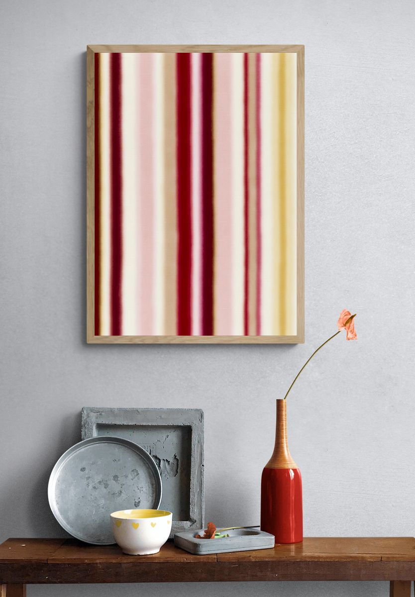 Soft Vertical Stripes Abstract Poster. — room view 3