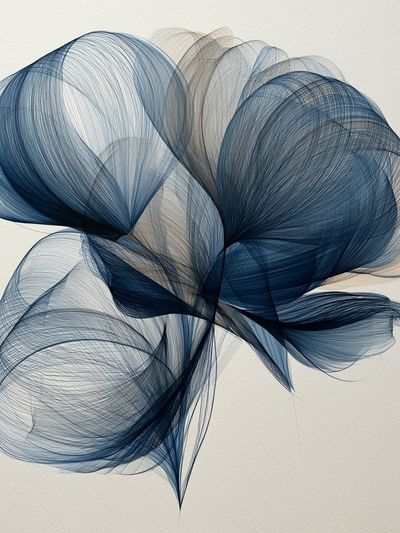Blue Flow Abstract Poster. poster print
