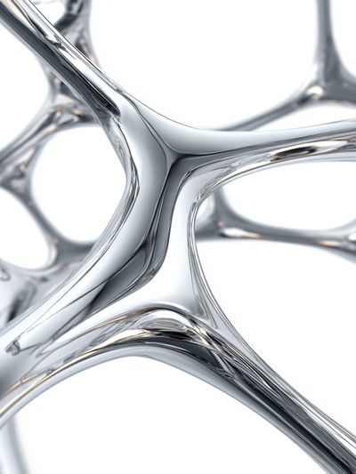 Chrome Cellular Abstract Poster. poster print