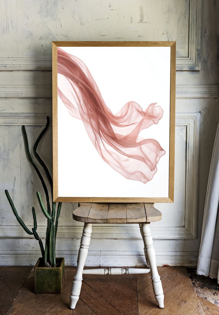 Blush Silk Flow Abstract Print. — room view 1