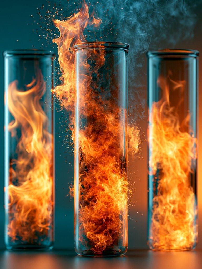 Flaming Glass Tubes Abstract Print. poster — abstract art