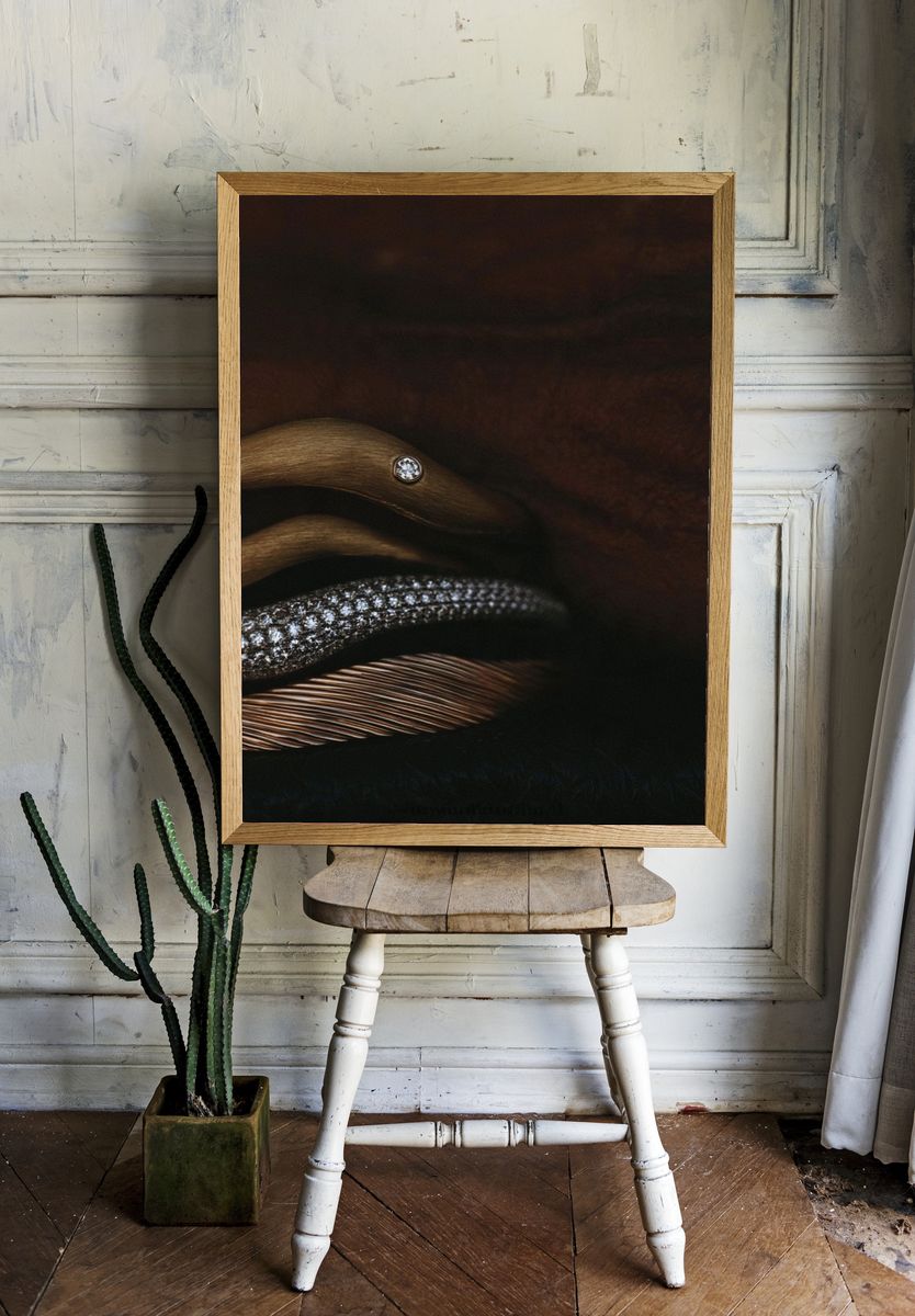 Abstract Metallic Texture Poster. — room view 1