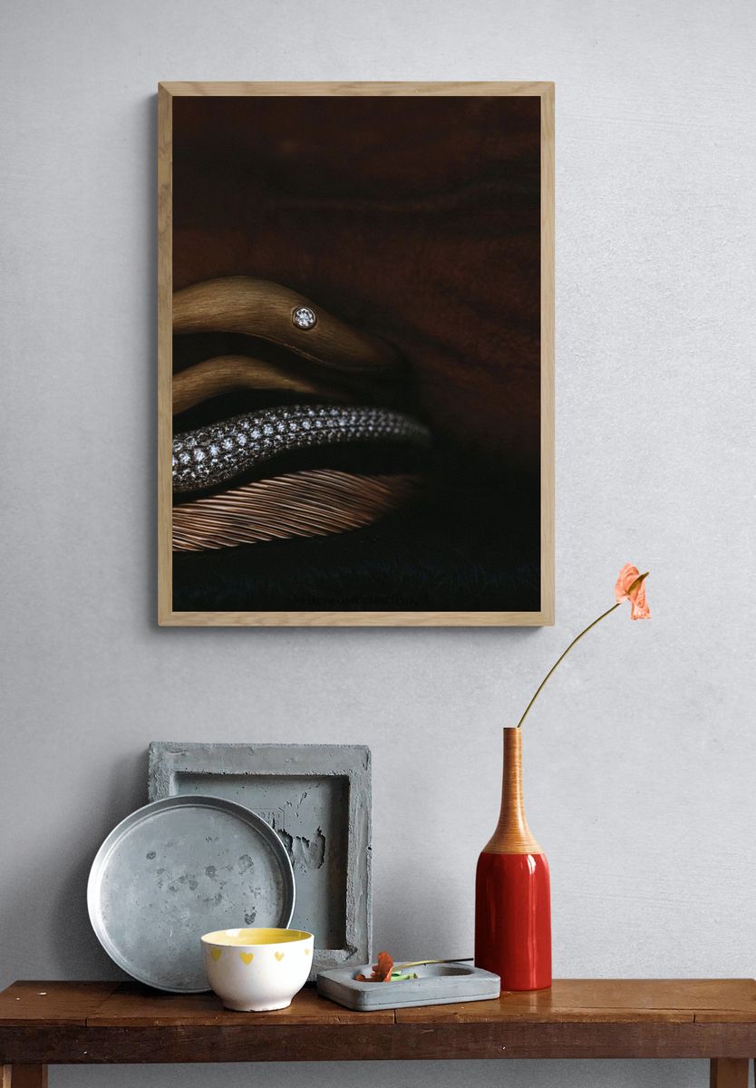 Abstract Metallic Texture Poster. — room view 3