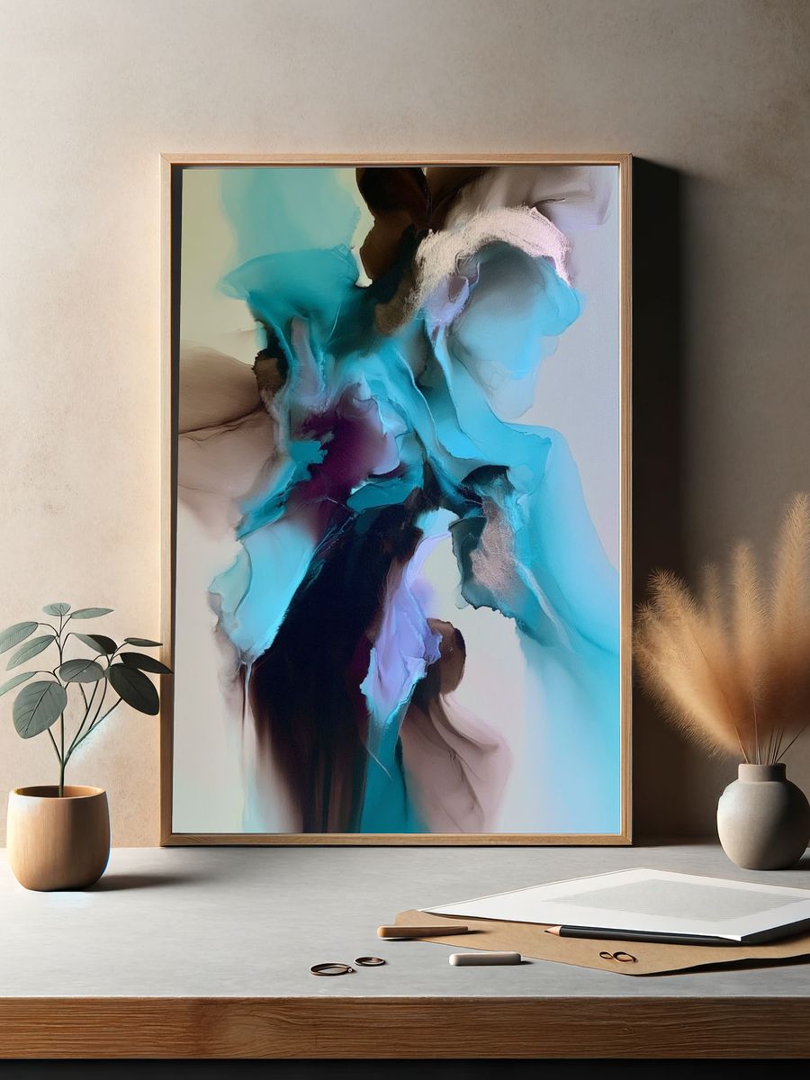Azure Flow Abstract Poster. — room view 2