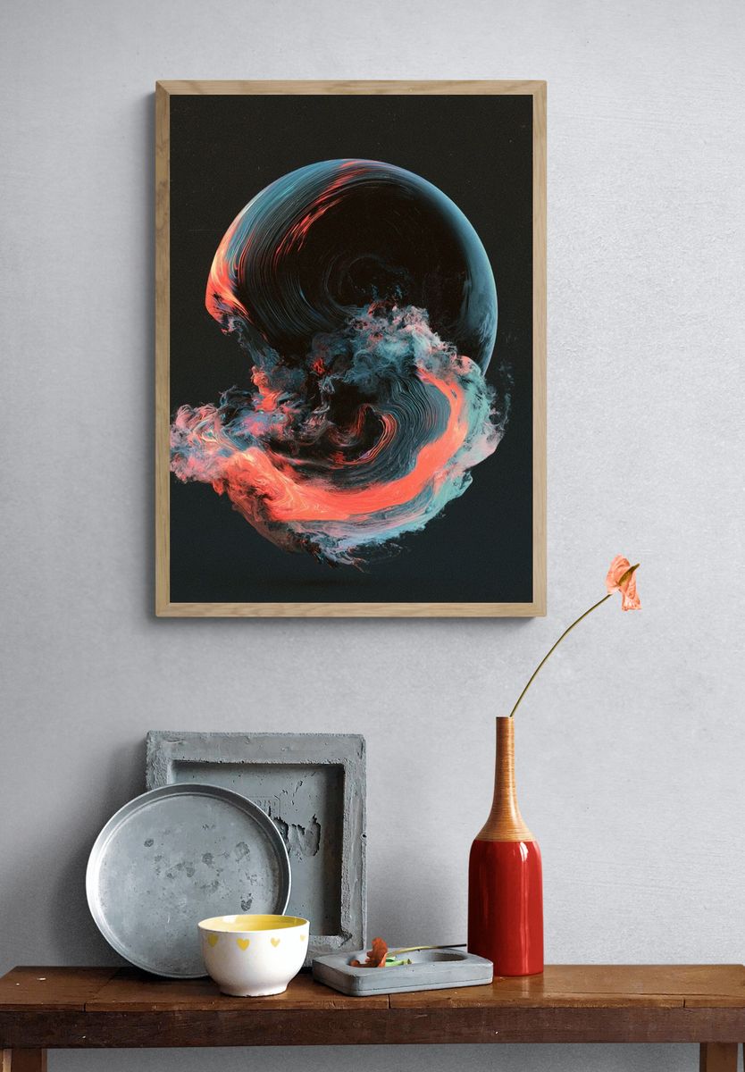 Cosmic Swirl Abstract Poster. — room view 3