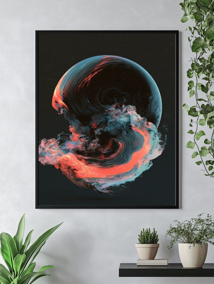 Cosmic Swirl Abstract Poster. — room view 4