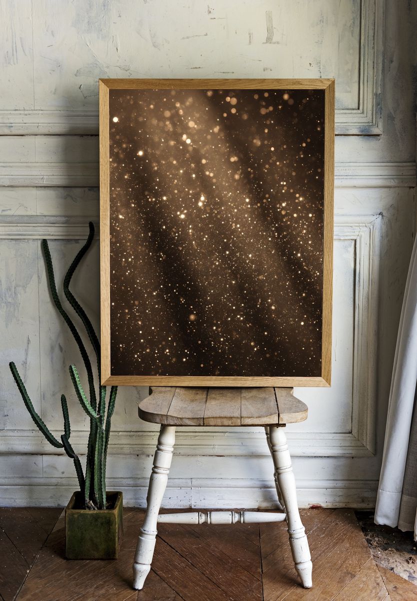 Golden Dust Abstract Poster. — room view 1
