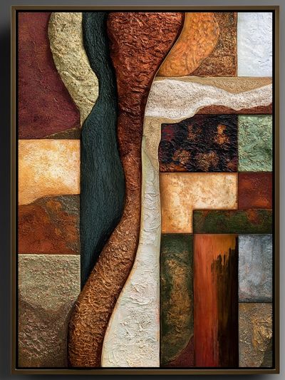 Textured Earth Tones Abstract Poster.