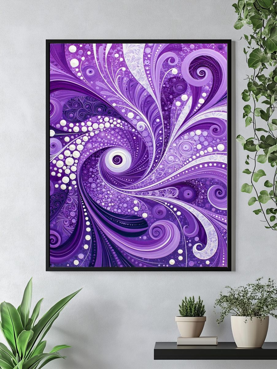 Purple Swirl Abstract Poster. — room view 4