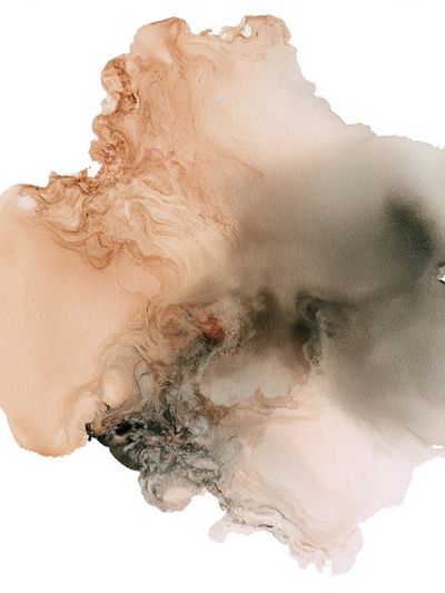 Soft Neutral Ink Abstract Poster.