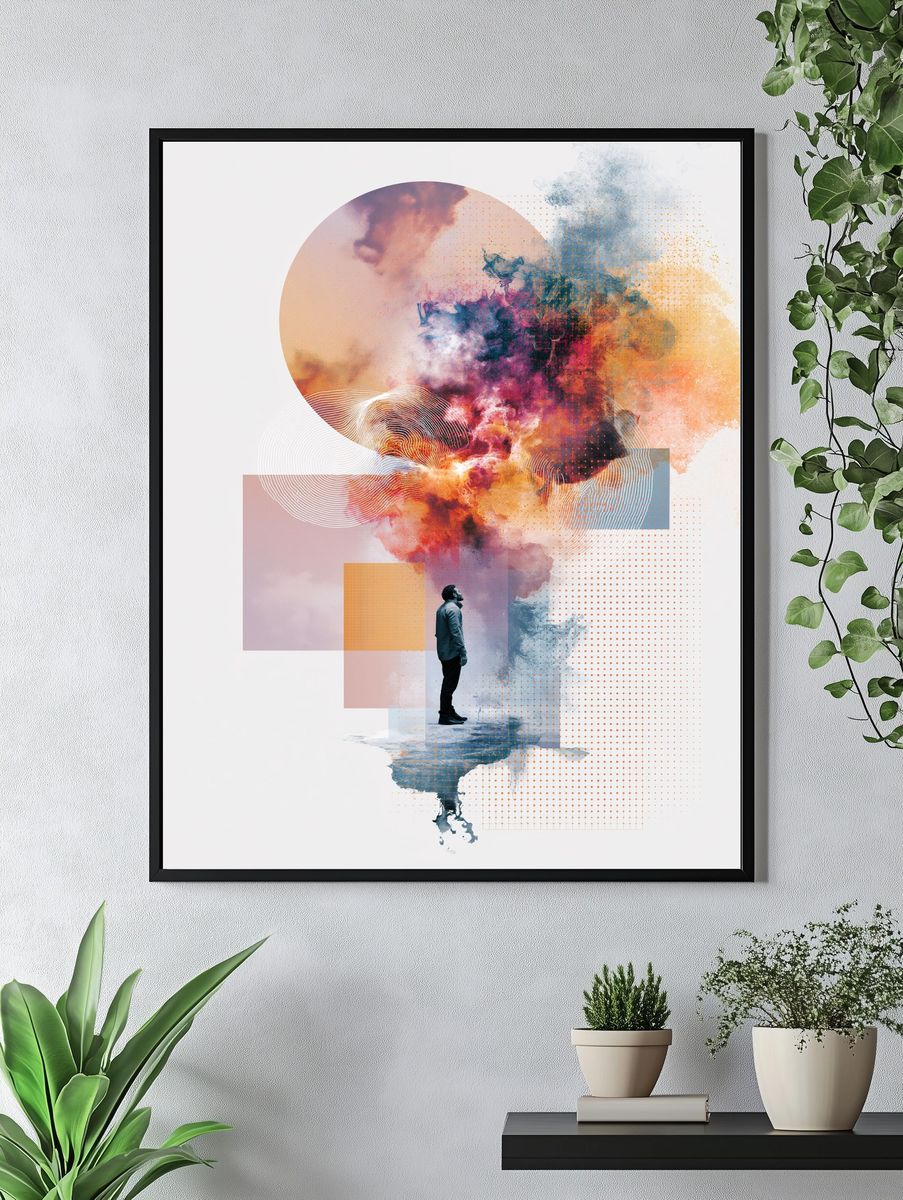 Surreal Figure Abstract Print. — room view 4