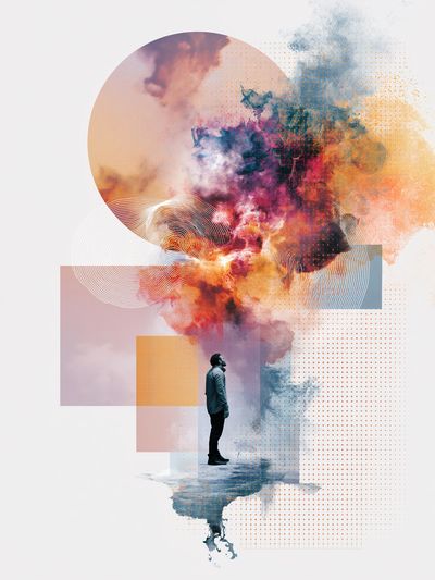 Surreal Figure Abstract Print.