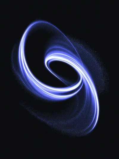 Electric Blue Orbital Abstract Poster. poster print