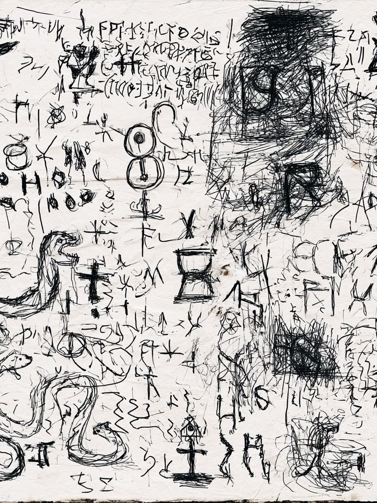 Abstract Scribble Symbols Poster. poster detail