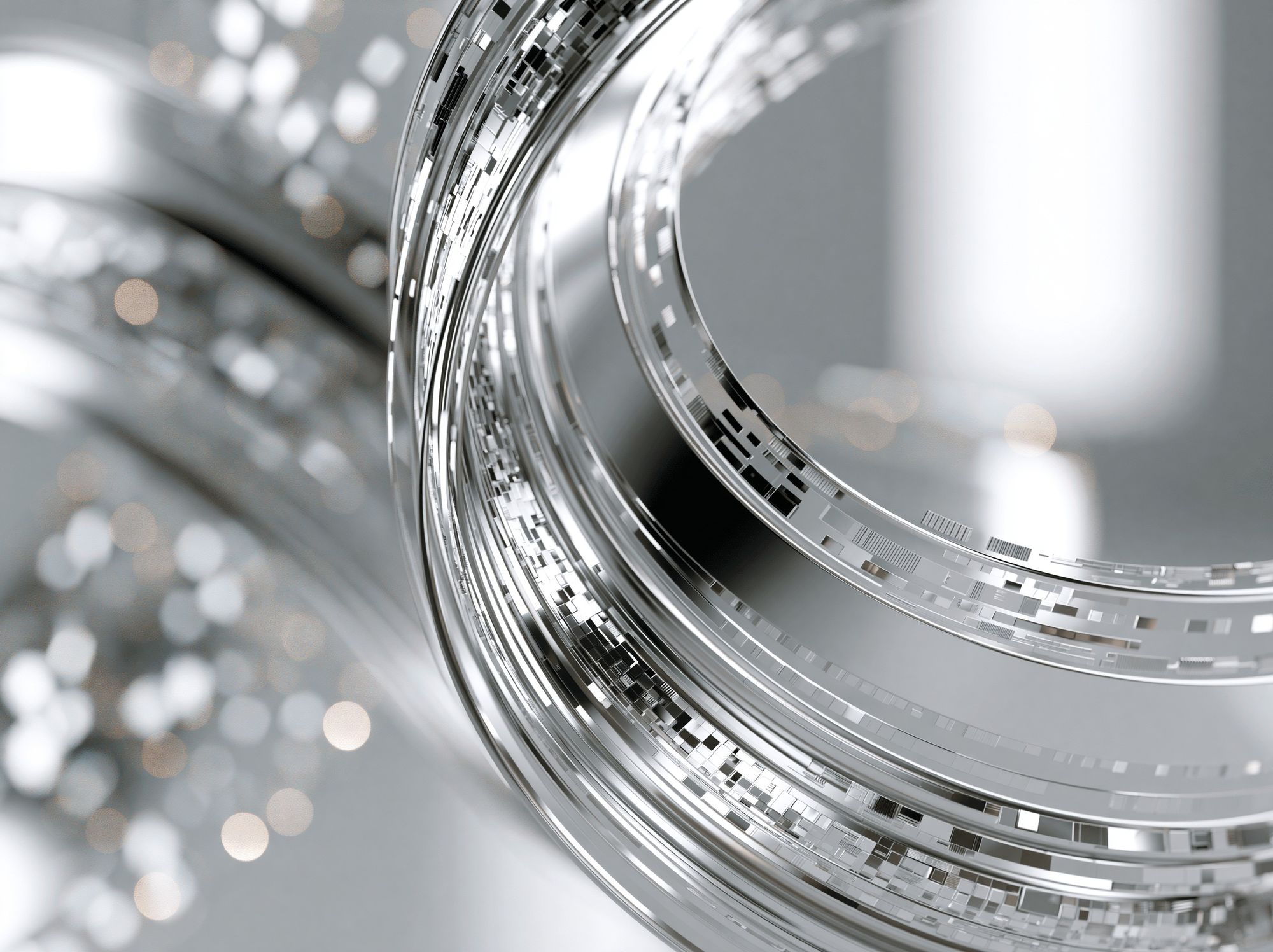 Silver Abstract Rings Poster. poster — abstract art