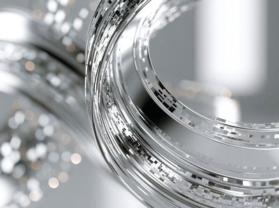 Silver Abstract Rings Poster.