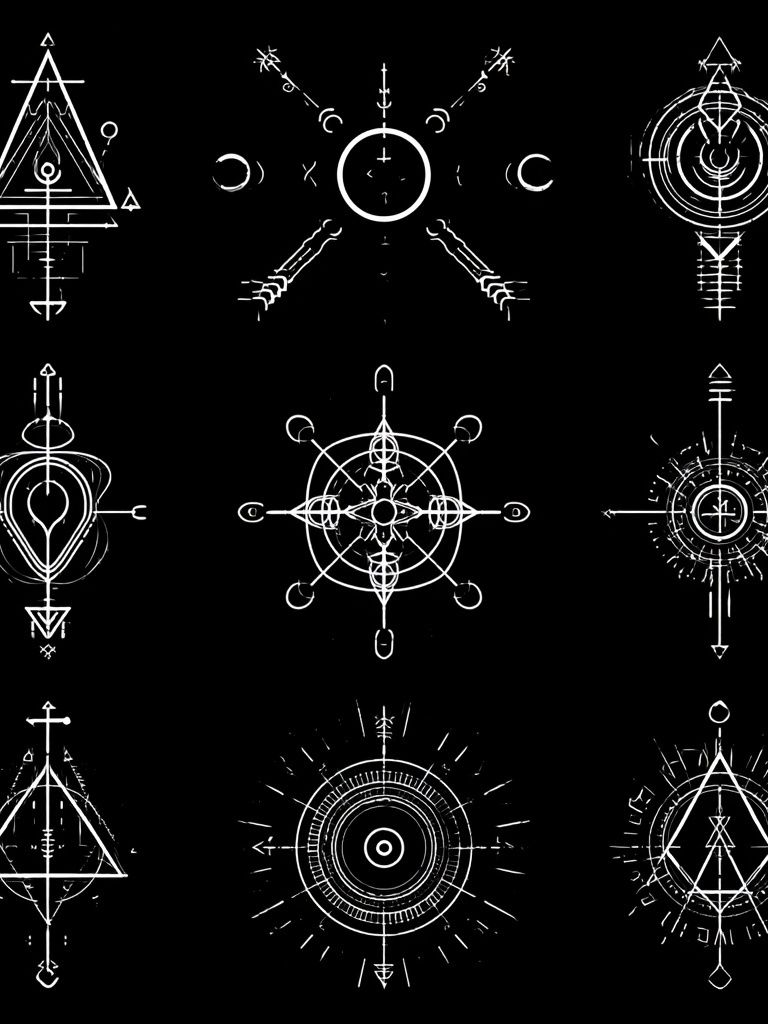 Occult Geometric Symbols Poster. poster detail